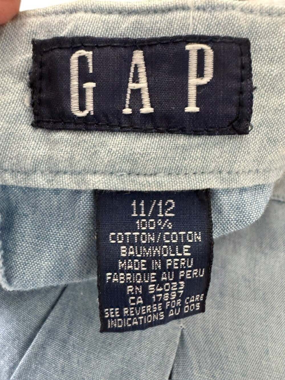 GAP Vintage 90's Chambray Pleated Wide Leg Shorts High WaistButton Front 11/12 - Picture 5 of 8